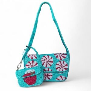 Peppermint Candy Beaded Shoulder Bag Set
